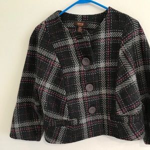 Victor Alfaro Grey Women’s Checkered Blazer